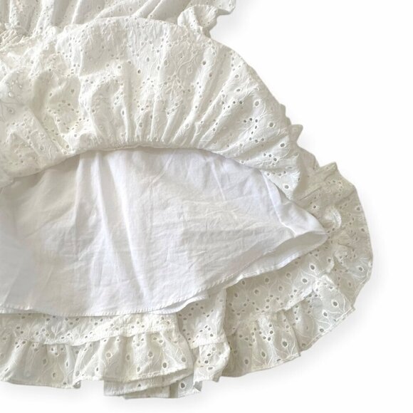 MISA LOS ANGELES Iliana Tiered Eyelet Mini Dress , Size L, White, New with tag - Picture 14 of 16
